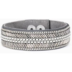 Stella and Dot "Carter" Grey Beaded Cuff Bracelet